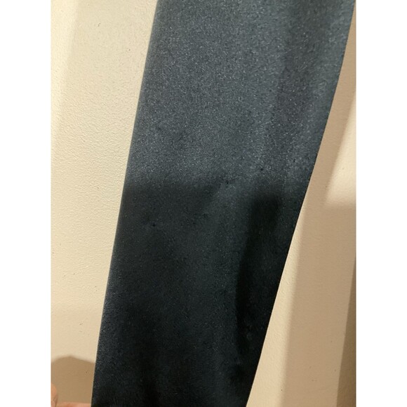 Vintage Womens Draped Front Midi Dress 8 Black Glam Party Formal Cocktail 80s - Picture 10 of 12